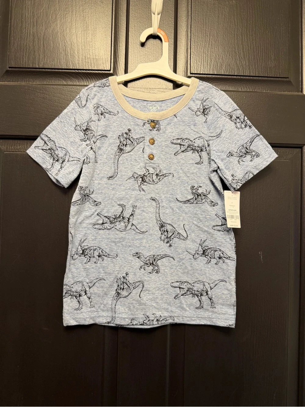 Carters boys blue Dino T-Shirt Size 7 New with tags